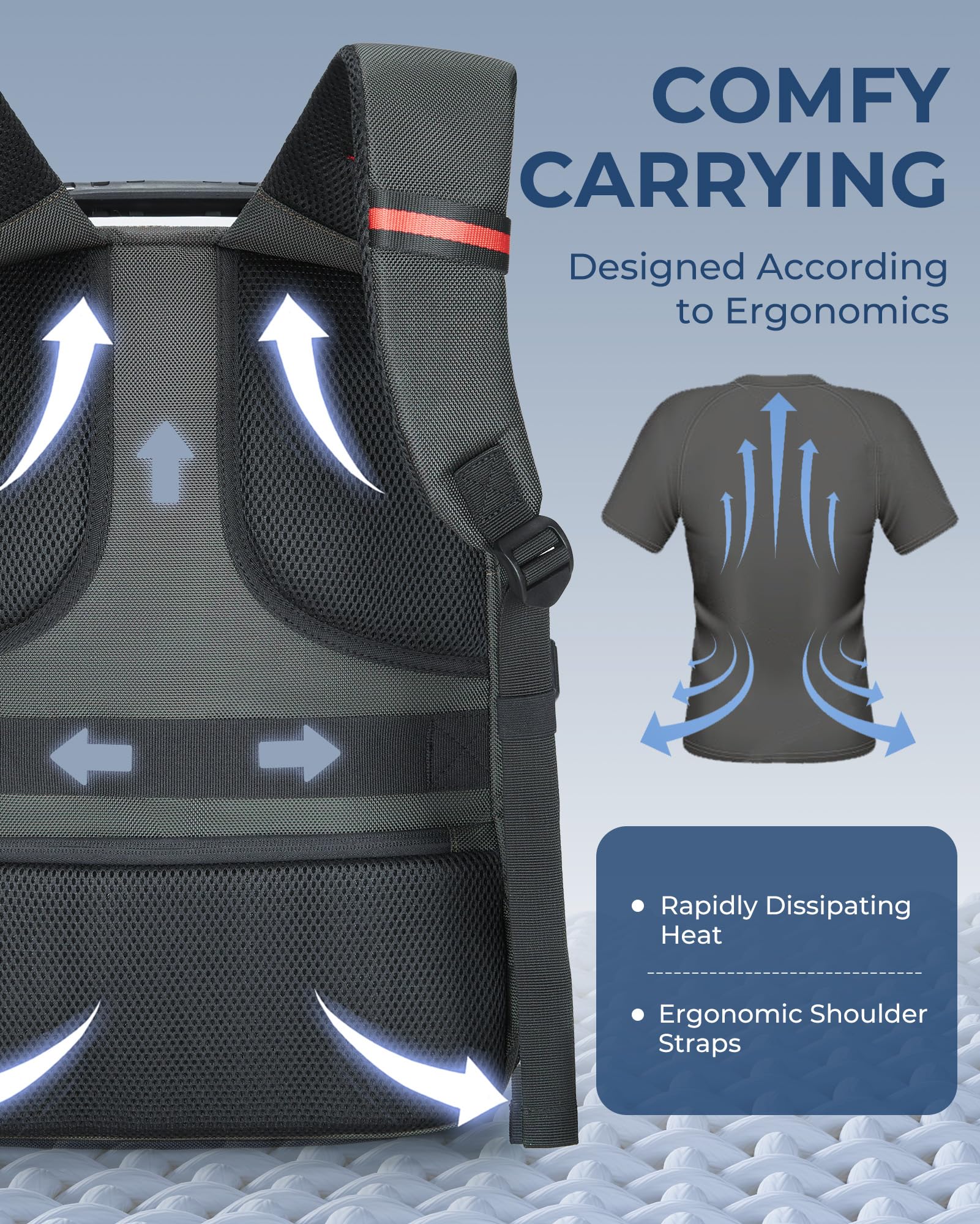 BAGSMART Slim Business Laptop Backpack with USB Charging Port, Water-Resistant Travel Backpack for 15.6 Inch Notebook - Perfect for Office Commute, College Students & Business Travel