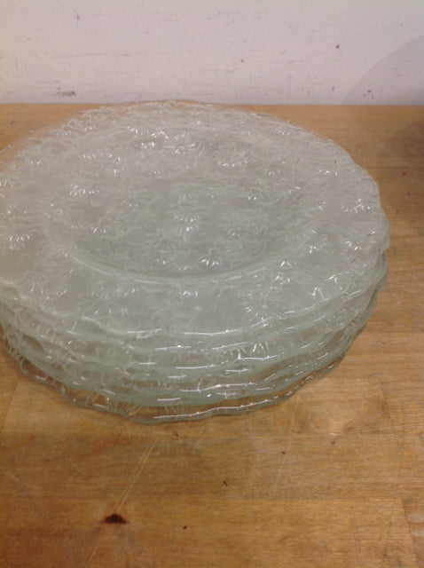 8-Piece Floral Glass Charger Set - Elegant Dinner Plates for Weddings, Parties & Formal Dining
