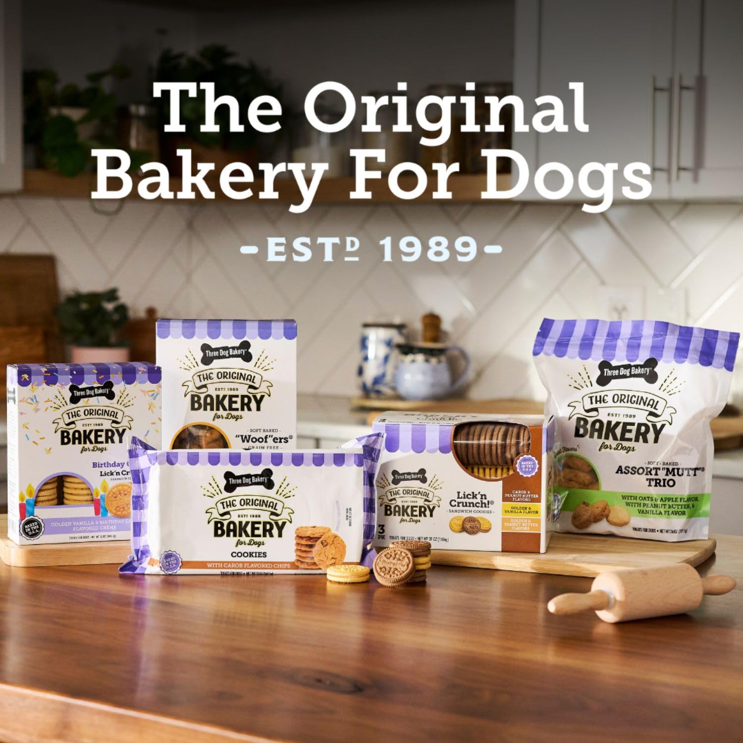 Three Dog Bakery Itty Bitty Bones Peanut Butter Dog Treats – 32 oz Baked Biscuits for Small & Medium Dogs – Perfect for Training, Rewards & Snacking (320123)