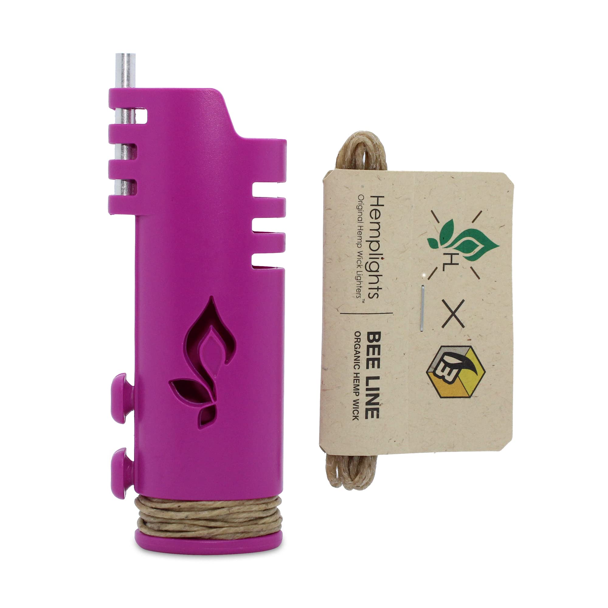 Organic Hemp Wick Lighter Wrapper (Purple) - 5 FT Beeline Hemp Wick for Slow Burning, Clean Flame - Perfect for Candles, Smoking Accessories & Herbal Use