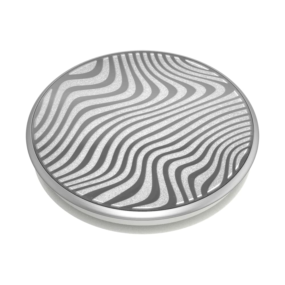 PopSockets 手机支架 - 可扩展支架与可更换激光切割金属地形波顶盖，适用于办公、旅行和日常使用