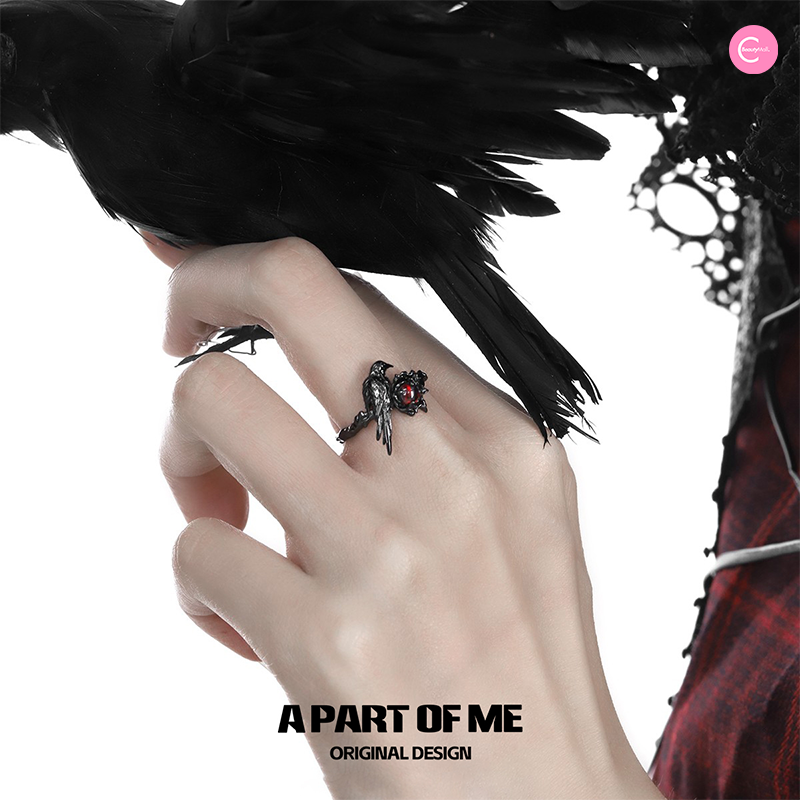 Pure Silver Raven Ring for Women - Gothic Jewelry for Everyday Wear, Gift for Her - Perfect for Halloween, Cosplay & Witchy Aesthetic