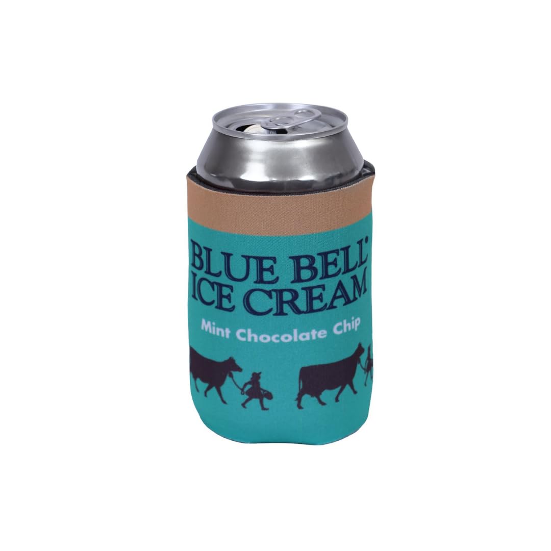 Blue Bell Ice Cream Beverage Can Koolie - Mint Chocolate Chip Flavor | Chilled Drink for Summer Parties, BBQs & Outdoor Events