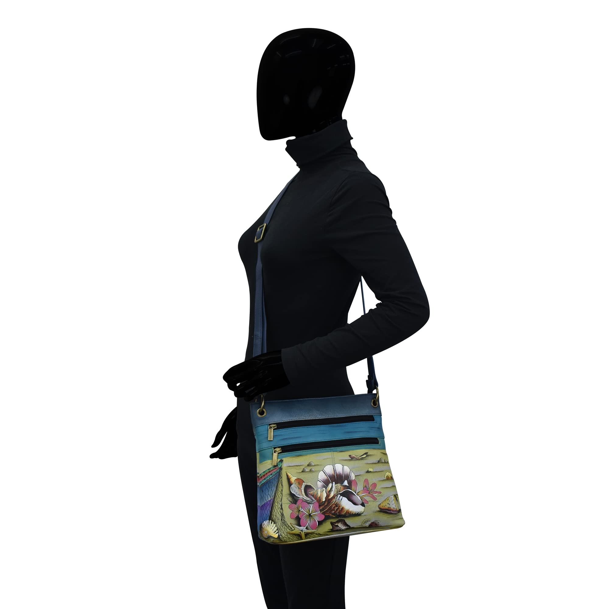 Anuschka Anna Women's Hand-Painted Leather Medium Crossbody Bag - Stylish Shoulder Tote for Work, Travel & Everyday Use