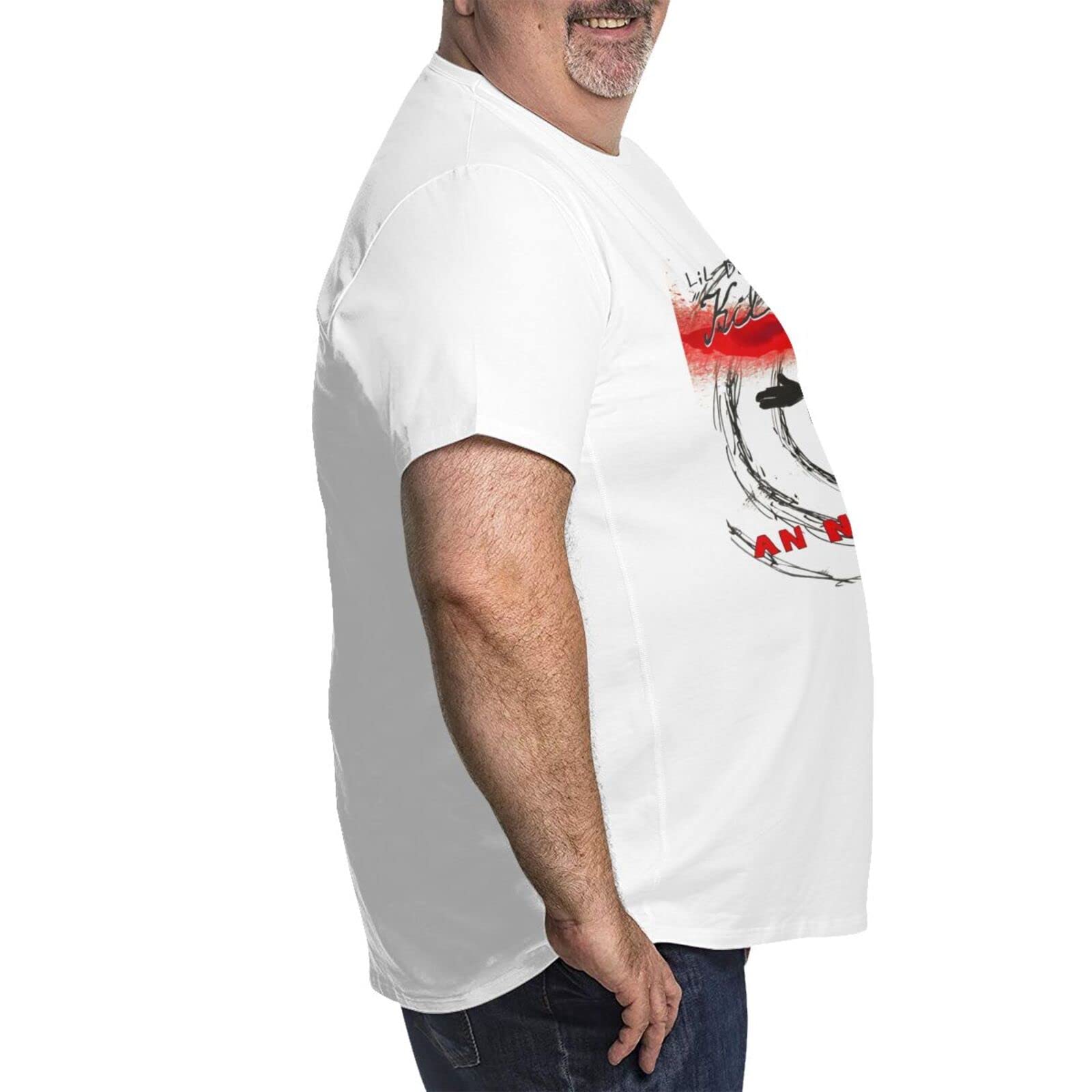 Lil Darkie Oversized Cotton T-Shirt for Men - Big and Tall Short Sleeve Tee - Soft White Crewneck Shirt - Streetwear, Hip Hop Fashion, Casual Wear for Concerts and Daily Outfits