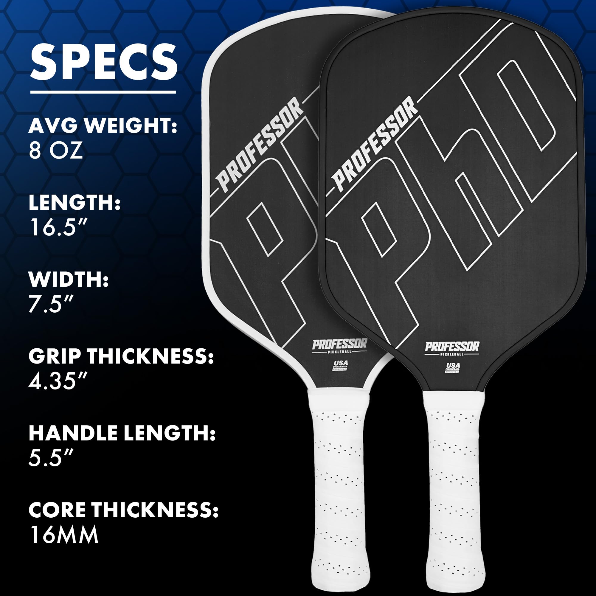 Premium Raw Carbon Fiber Pickleball Paddle with White Edge - Professional Grade Paddle for Competitive Play & Tournament Use - Lightweight & Durable Design for Enhanced Performance