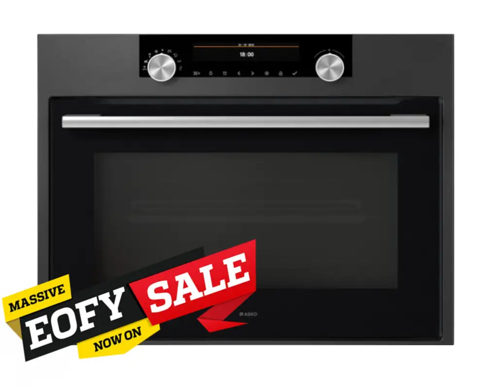 ASKO OCM8487A 45cm Black Combination Microwave Oven - Built-in & Countertop Use for Modern Kitchens