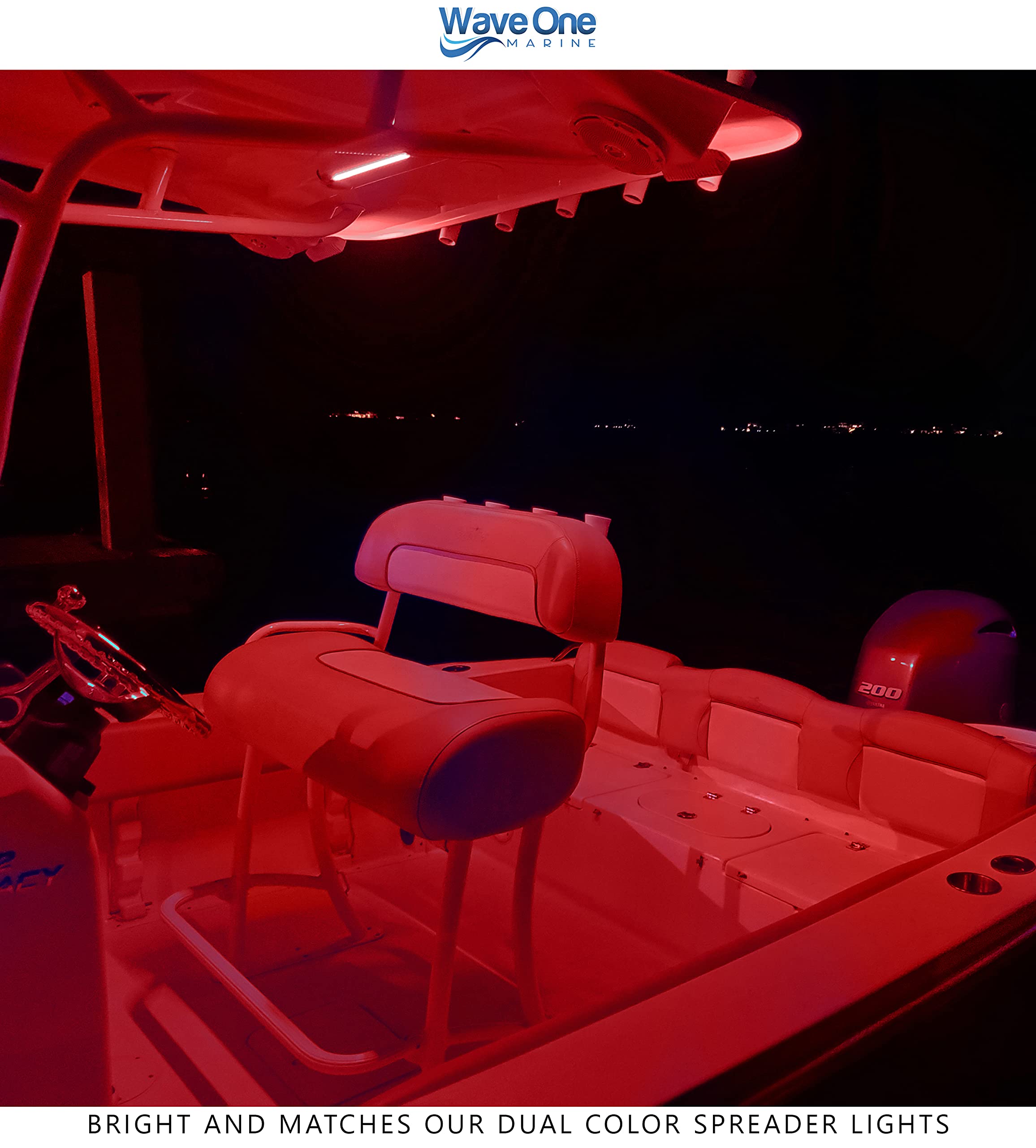 Dual Color T-Top LED Light with Switch - Waterproof Marine Boat Courtesy Cockpit Helm Light - Stainless Steel Hardware - IP68 Rated (15.5