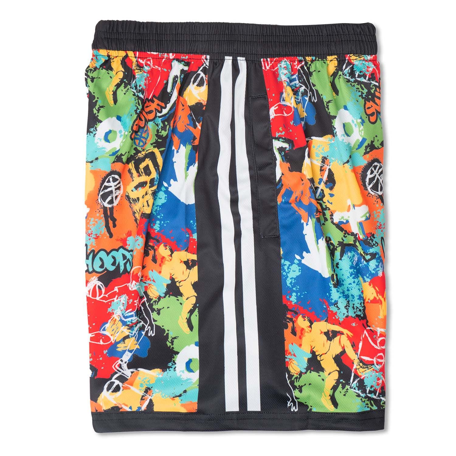 ChalkTalkSPORTS Basketball Performance Shorts - Graffiti Print - Youth & Adult Sizes - Breathable Athletic Shorts for Men & Boys - Perfect for Basketball Games, Training, and Gym Workouts