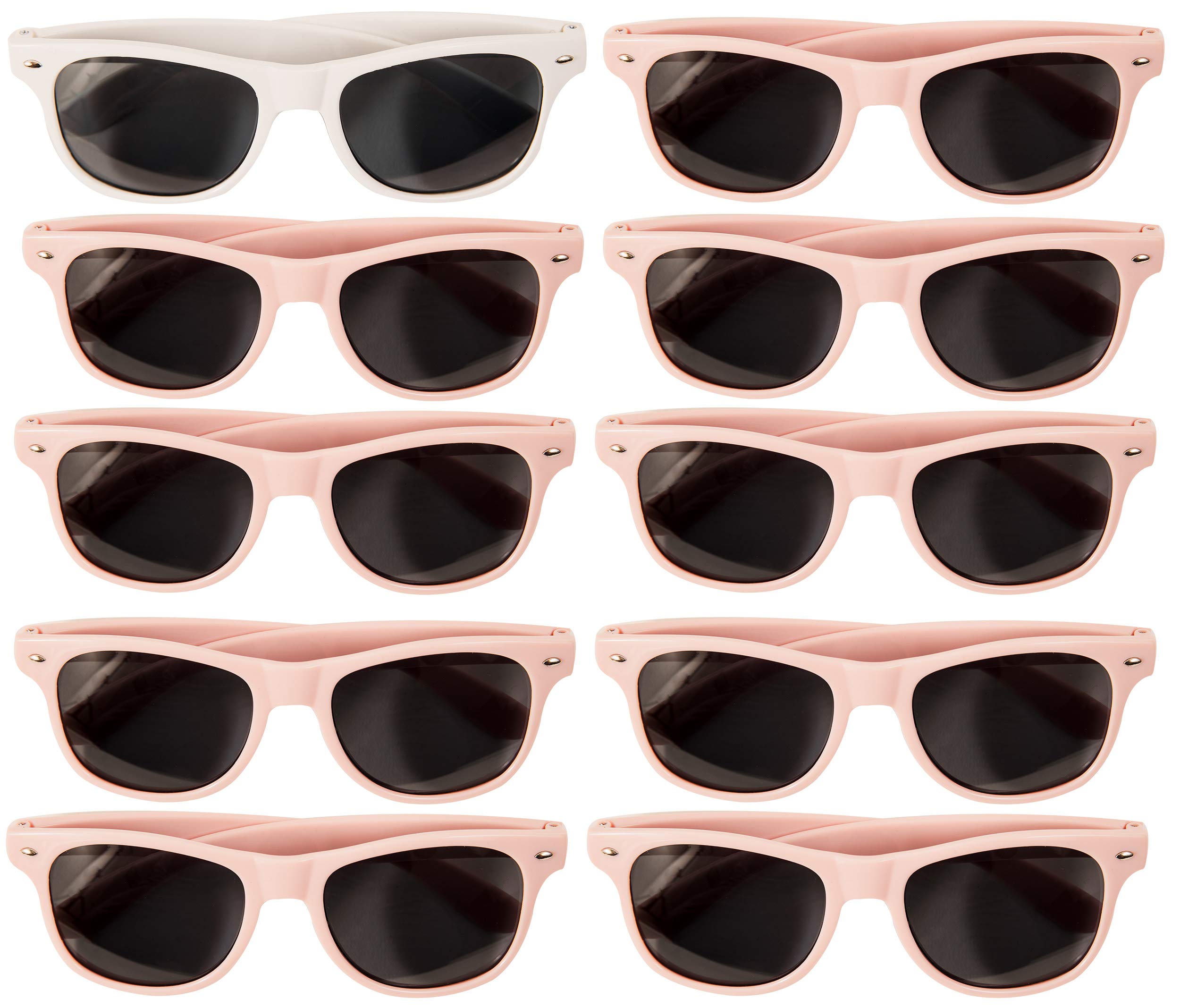 Bachelorette Party Sunglasses for Bride & Bridesmaids - Partay Shenanigans Bride Tribe Shades (1 Bride + 9 Bridesmaids) - Perfect for Wedding Showers, Girls Trips & Bachelorette Getaways