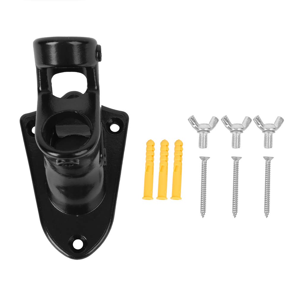 Stainless Steel Flag Pole Holder Bracket - Heavy Duty Outdoor Flag Mounting Base for House, Garden, Yard & Patio - Black Flagstick Support for 1.5
