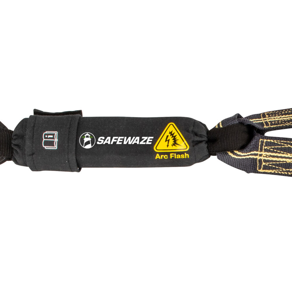 Arc Flash 6-Foot Energy Absorbing Safety Lanyard - Aramid Fiber, Dual Leg with Rebar Hooks - Fall Protection for Construction & Roofing Work