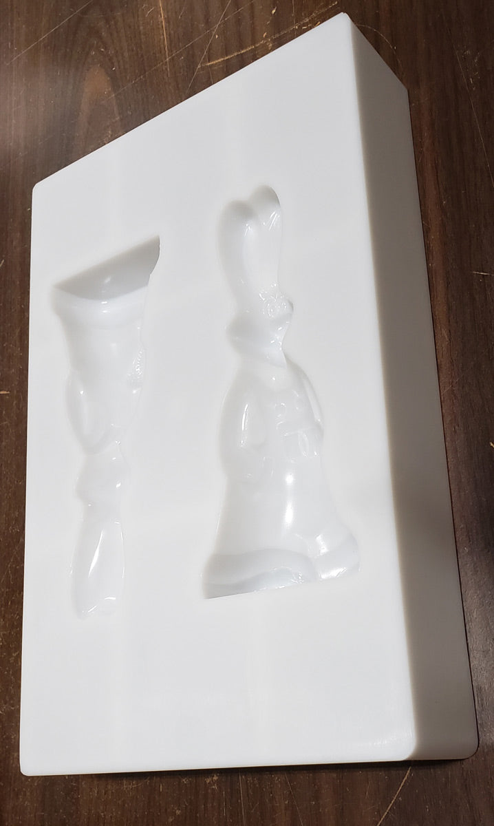 Premium 15cm Standing Rabbit Chocolate Mold - Silicone Baking Tool for Easter, Christmas, and DIY Candy Making at Home