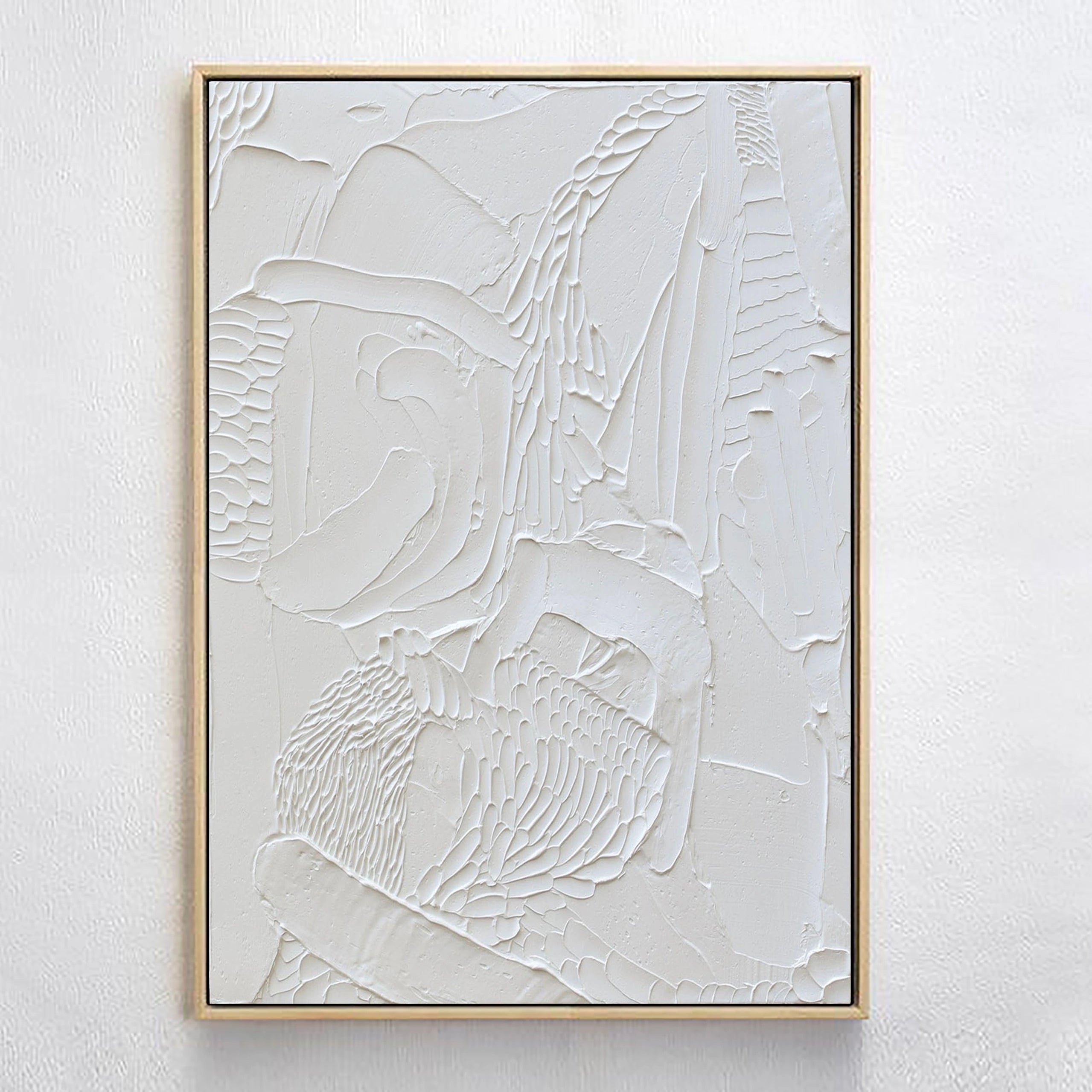 Minimalist Textured Plaster Art Painting #MM012 - Vertical Wall Decor for Modern Living Room & Bedroom