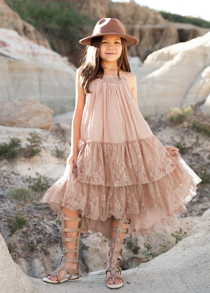 Elegant Catrina Desert Shell Dress for Women | Boho Chic Flowy Maxi Dress | Perfect for Beach Vacations, Summer Parties & Casual Outings