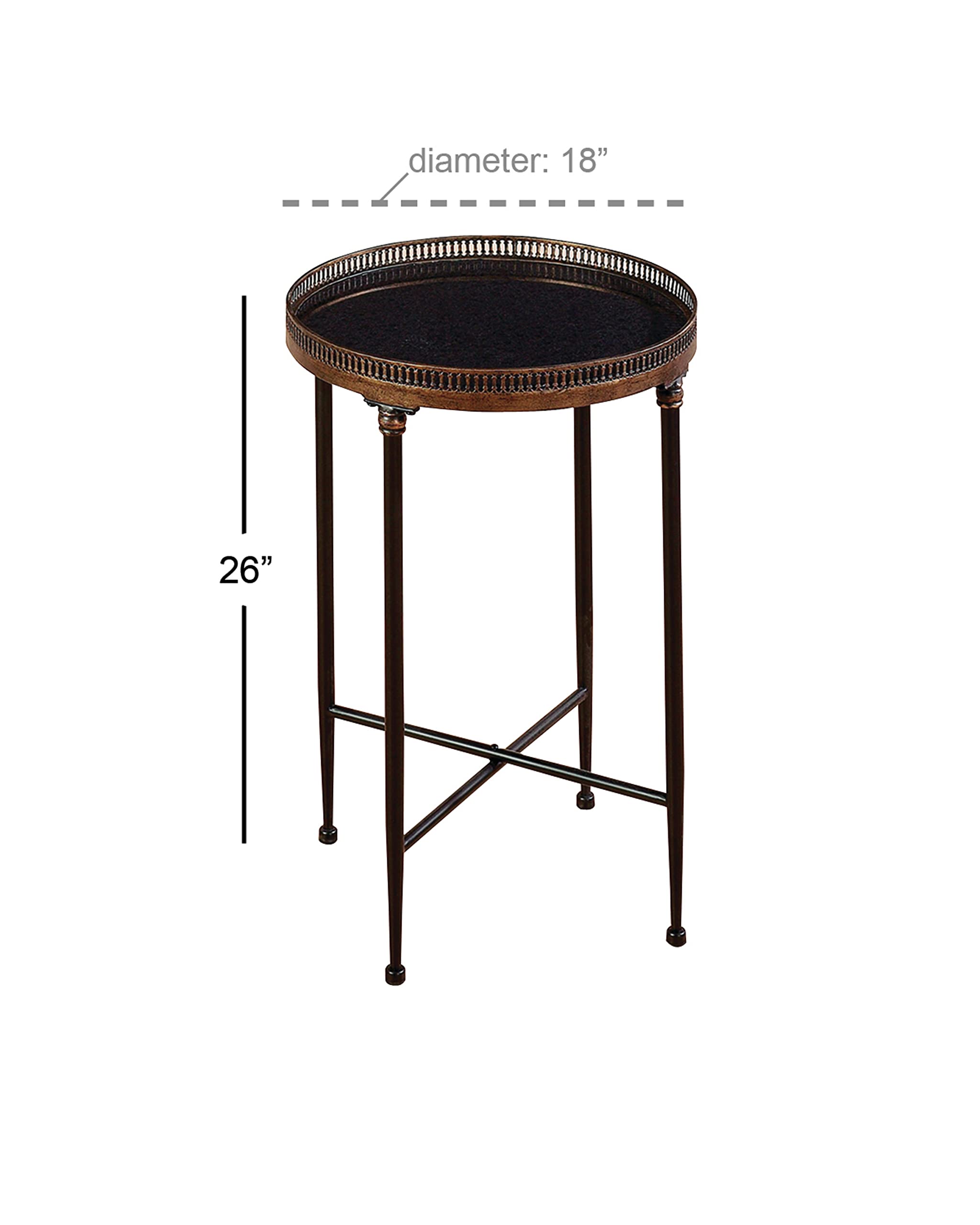 Deco 79 Modern Black Metal Side Table with Tray Top - 18