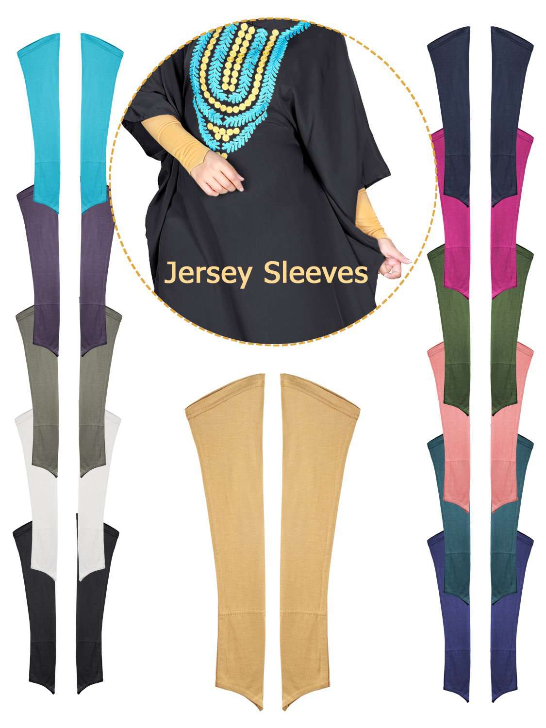 100% Viscose Jersey Sleeves - Soft & Breathable Shirt Sleeves for Men & Women - Perfect for Casual Wear, Layering & Sports Activities
