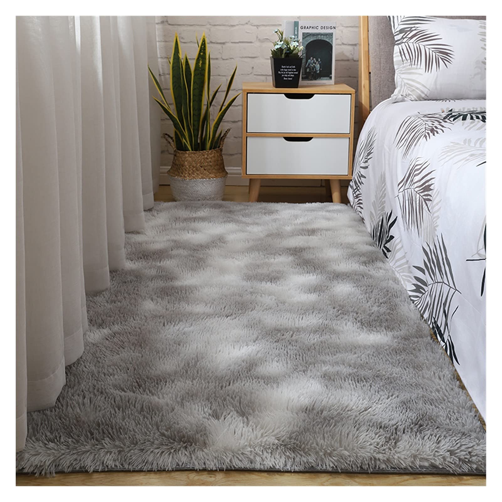 Premium Thick Tie-Dye Plush Rug – Ultra Soft Non-Slip Carpet for Living Room & Bedroom – 4'x6.5' (120x200cm) Absorbent Floor Mat – Boho Home Decor for Cozy Spaces, Yoga Rooms & Nursery