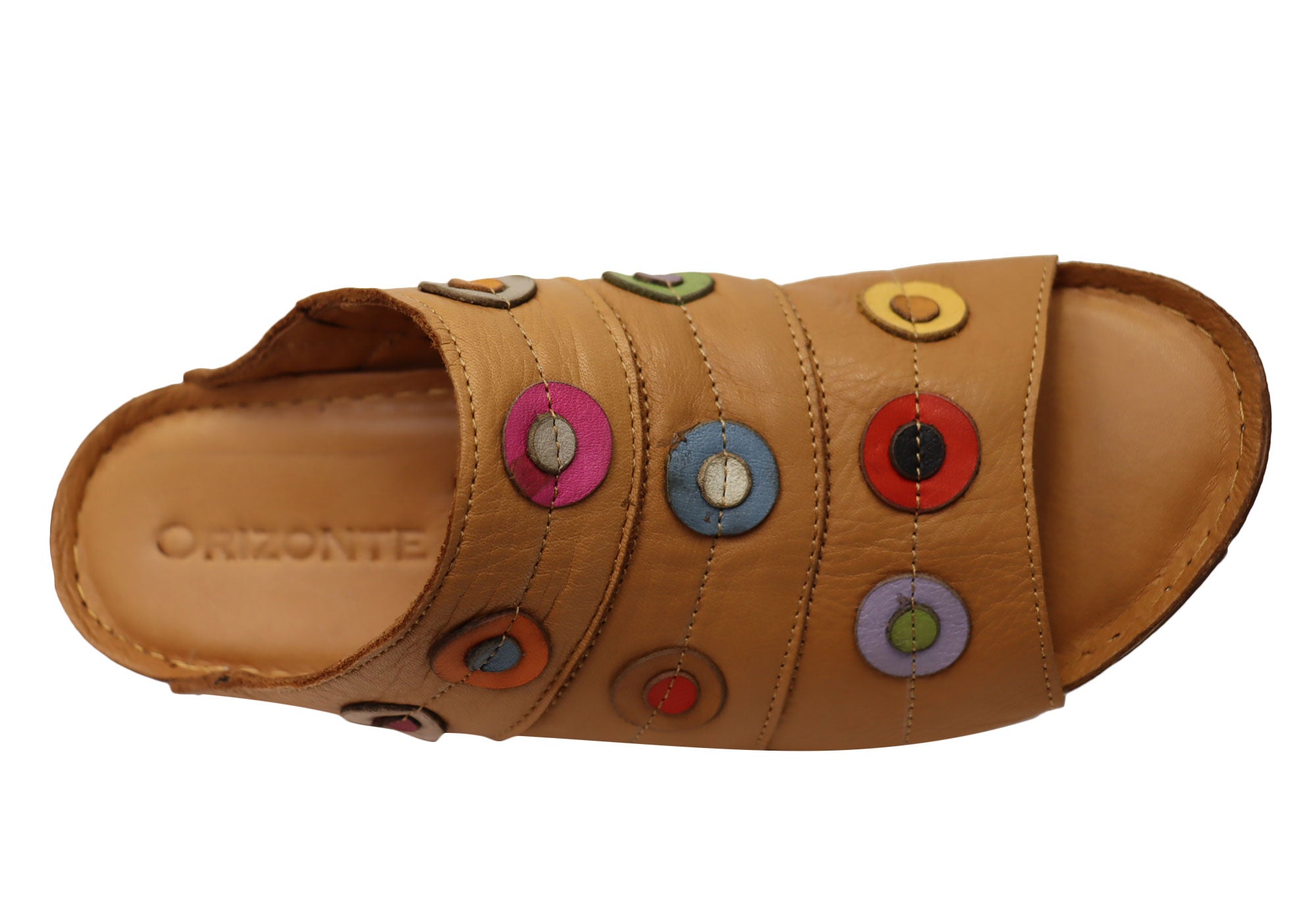 Orizonte Passion Women's Comfortable Leather Slides Sandals - European Style for Casual Wear, Beach, and Home Relaxation