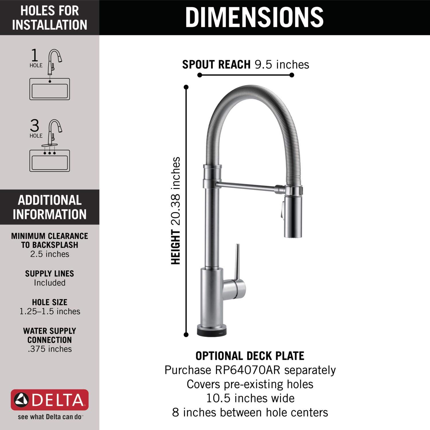 Delta Faucet Trinsic Pro VoiceIQ Smart Kitchen Faucet - Hands-Free Single Handle Pull-Down Sprayer with Alexa & Google Assistant Voice Control, Arctic Stainless Finish - Perfect for Modern Smart Homes & High-Tech Kitchens