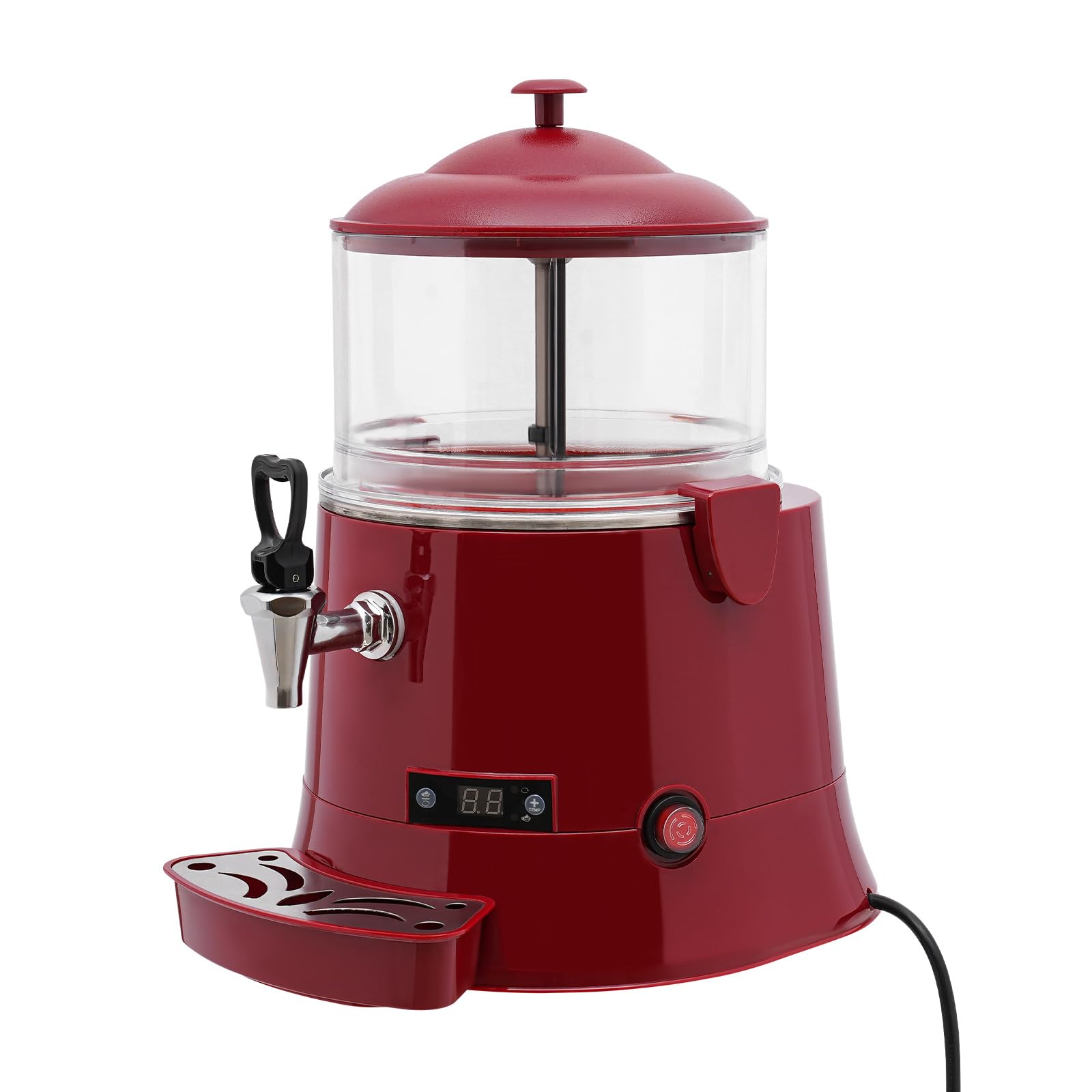 5L Commercial Hot Chocolate Machine - 400W Hot Chocolate Dispenser with Temperature Control (86-194℉) for Milk, Soy Milk & Tea - Perfect for Cafes, Restaurants & Events (Red)