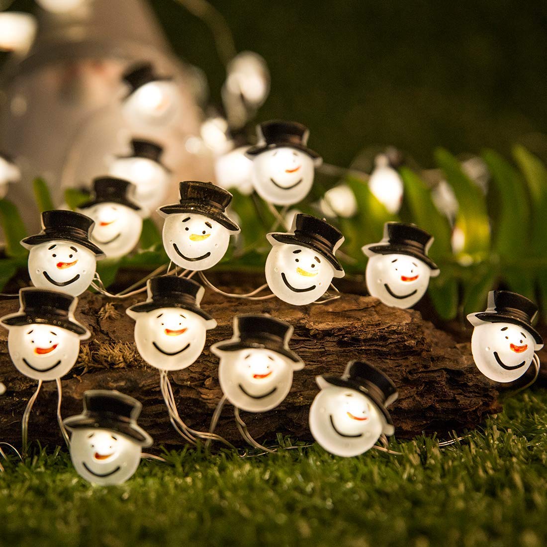 Onemore Snowman LED String Lights - 10FT 30LEDs Battery Operated Fairy Lights for Bedroom, Outdoor, Wedding, Nursery & Party Decor | Perfect for Kids Room, Patio Fence, Pictures & Holiday Decorations
