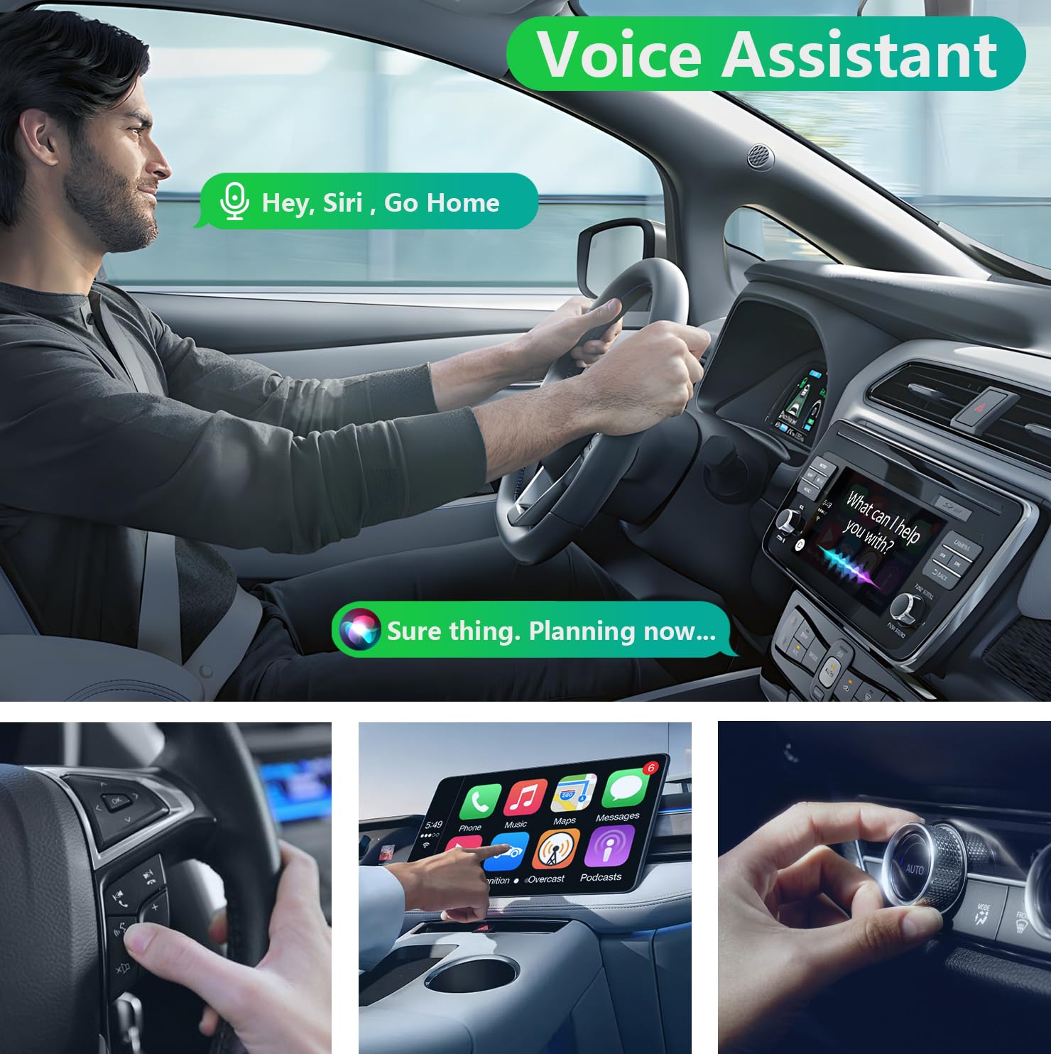 Wireless CarPlay Adapter for iPhone - Convert Wired to Wireless CarPlay Dongle for Apple, Mini Size, Compatible with Cars with Built-in CarPlay, Stable & Fast Connection - Perfect for Commuting, Road Trips & Hands-Free Driving