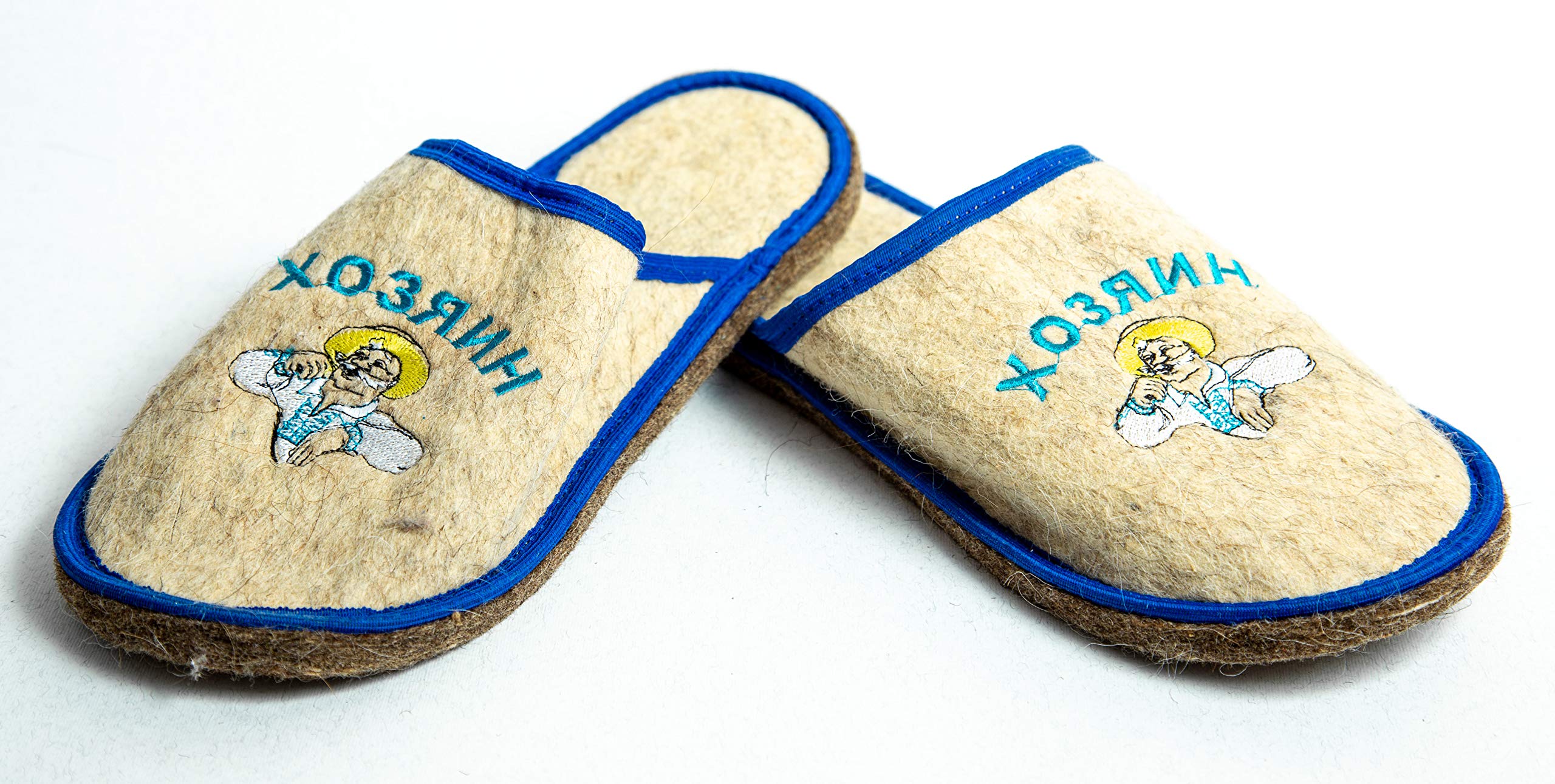 Premium Men's Wool Sauna Slippers - Russian Banya & Spa Felt Footwear for Relaxation - Comfortable Hotel Slippers for Sauna, Steam Room & Home Use