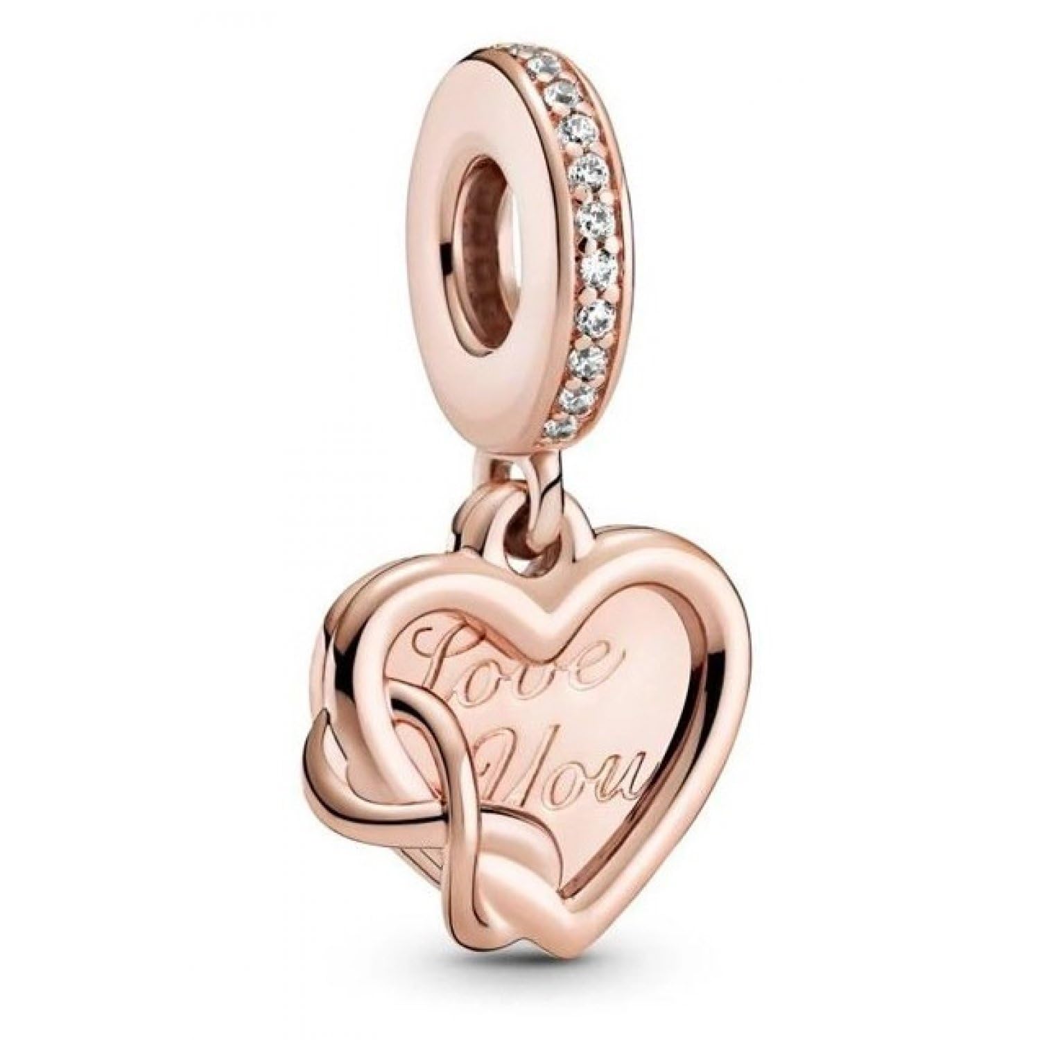 Pandora Love You Infinity Heart Dangle Charm Bracelet - Elegant Rose Gold Women's Jewelry Gift for Anniversary, Valentine's Day & Mother's Day - Perfect for Romantic Occasions & Special Moments