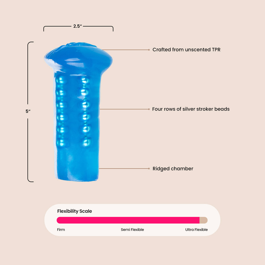 CalExotics Basic Essentials Beaded Masturbator - Textured Male Stroker with Pleasure Beads for Enhanced Sensation | Perfect for Solo Play & Couples Intimacy