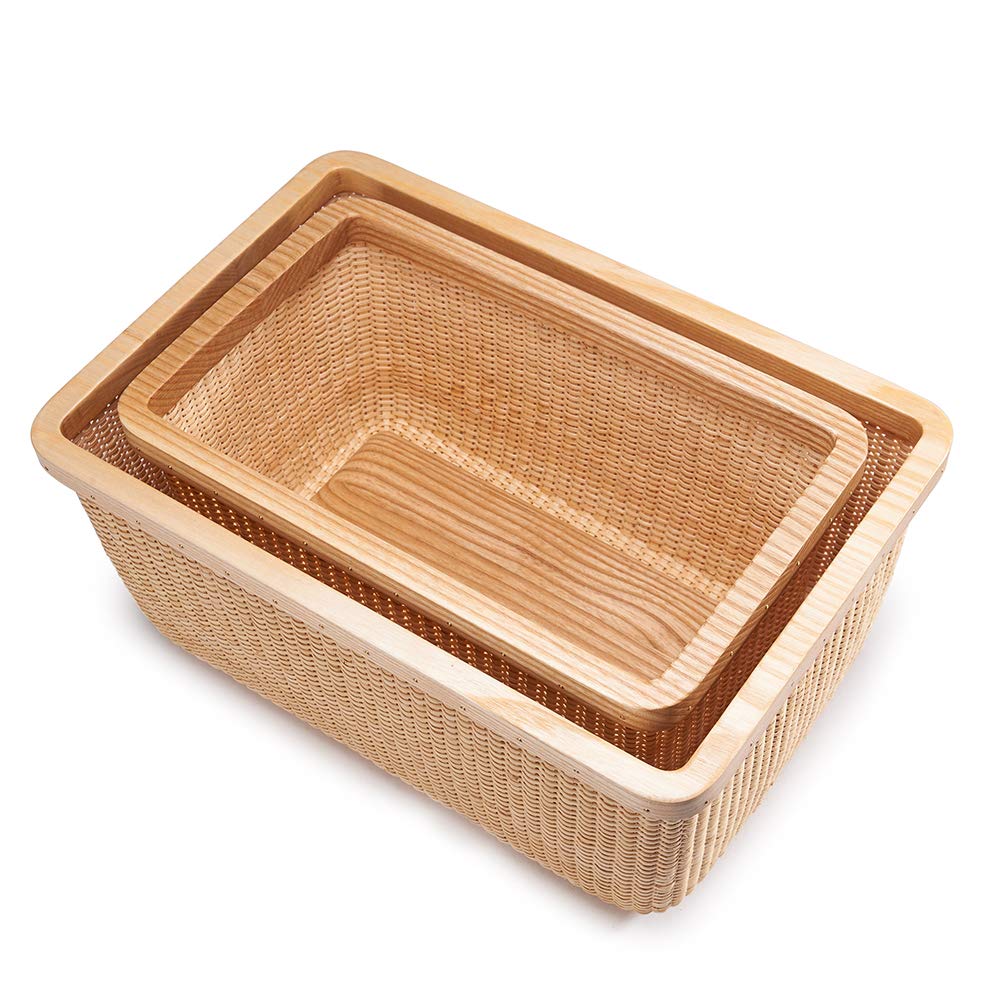 Handwoven Rattan Storage Baskets - Square Woven Baskets for Home Organization, Jewelry Storage & Fruit Display | Modern Living Room Decor, Tabletop Storage Solution