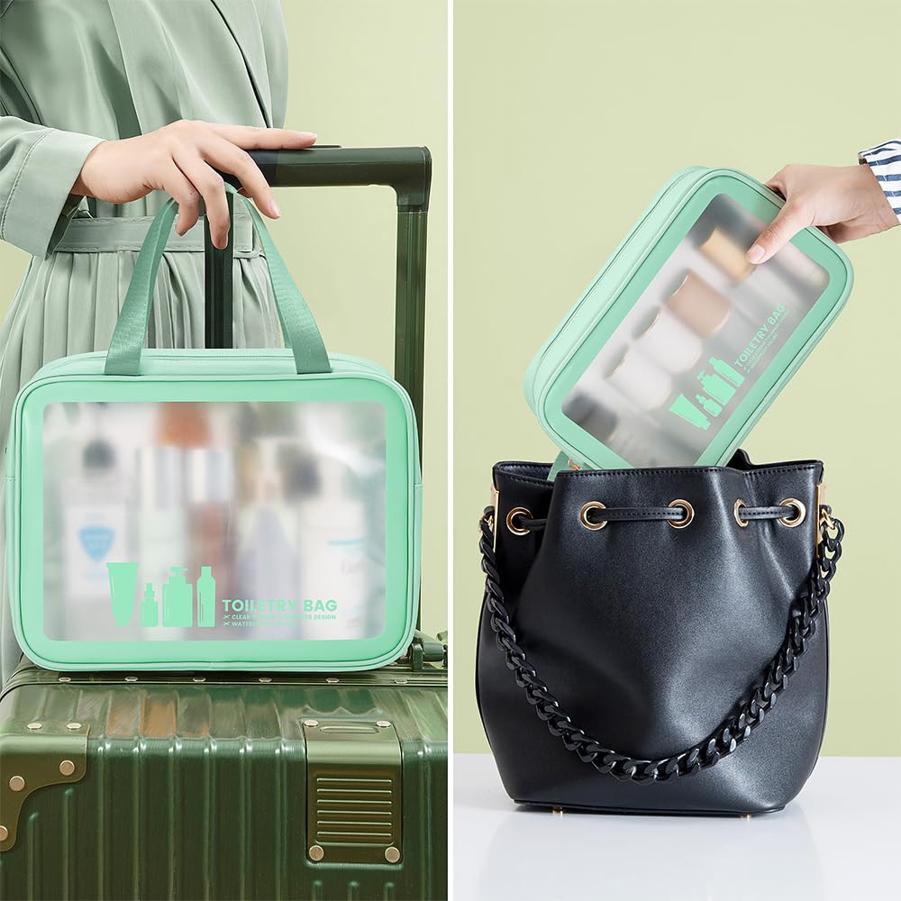 MAANGE Waterproof Travel Toiletry Bag for Women & Men - Translucent Cosmetic & Makeup Organizer for Toiletries & Accessories | Perfect for Air Travel, Gym, Camping & Daily Use