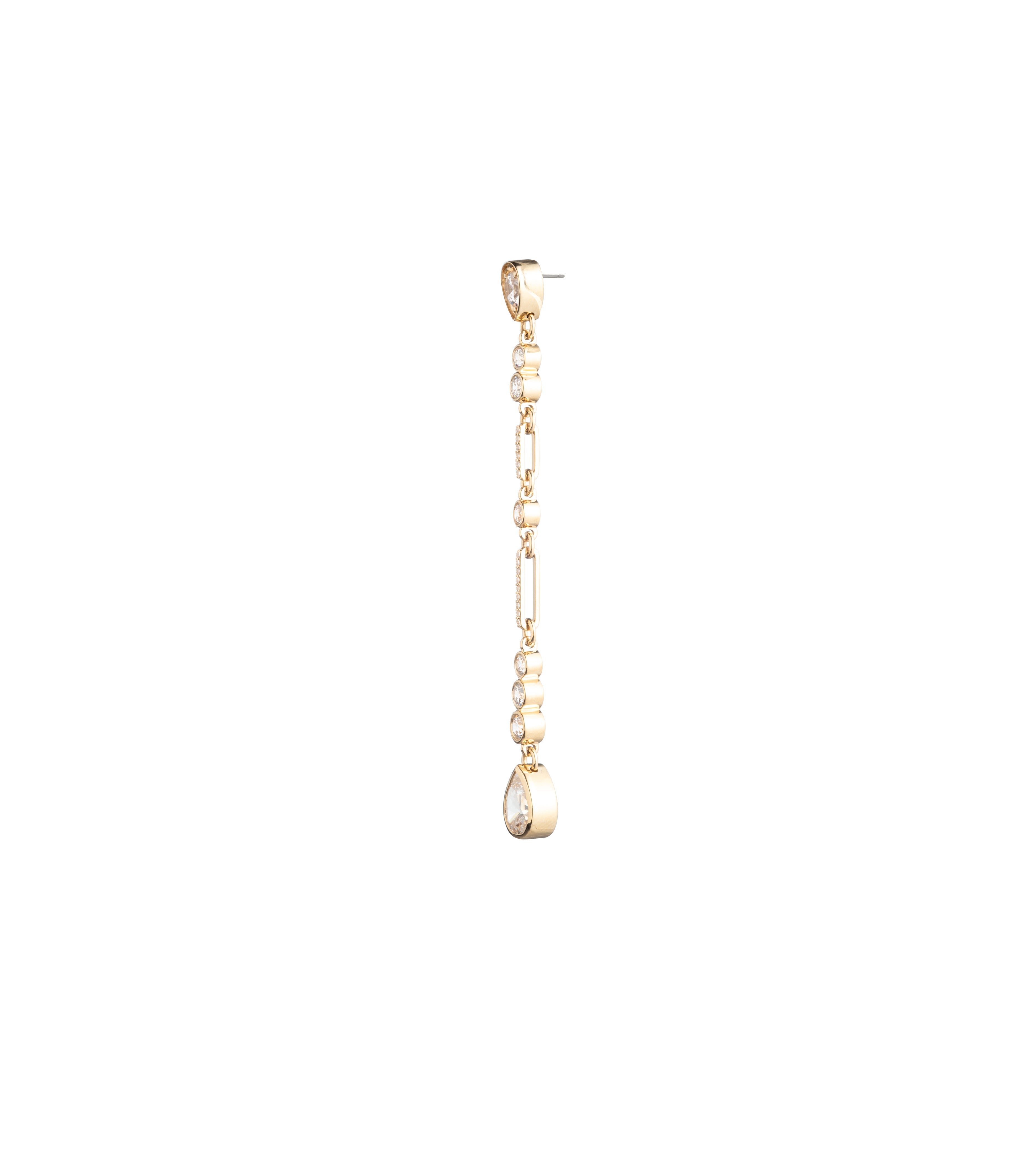 Forever & Always Linear Duster Earrings - Yellow Gold with Pear & Round Diamonds | Elegant Wedding & Evening Party Jewelry