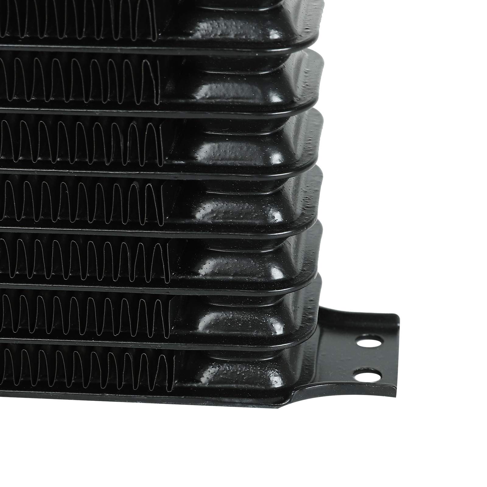 15 Row 10AN Transmission Oil Cooler with Electric Fan - 38mm Core & 180°F Thermostat Switch Kit for High-Performance Vehicles, Racing, and Towing Applications