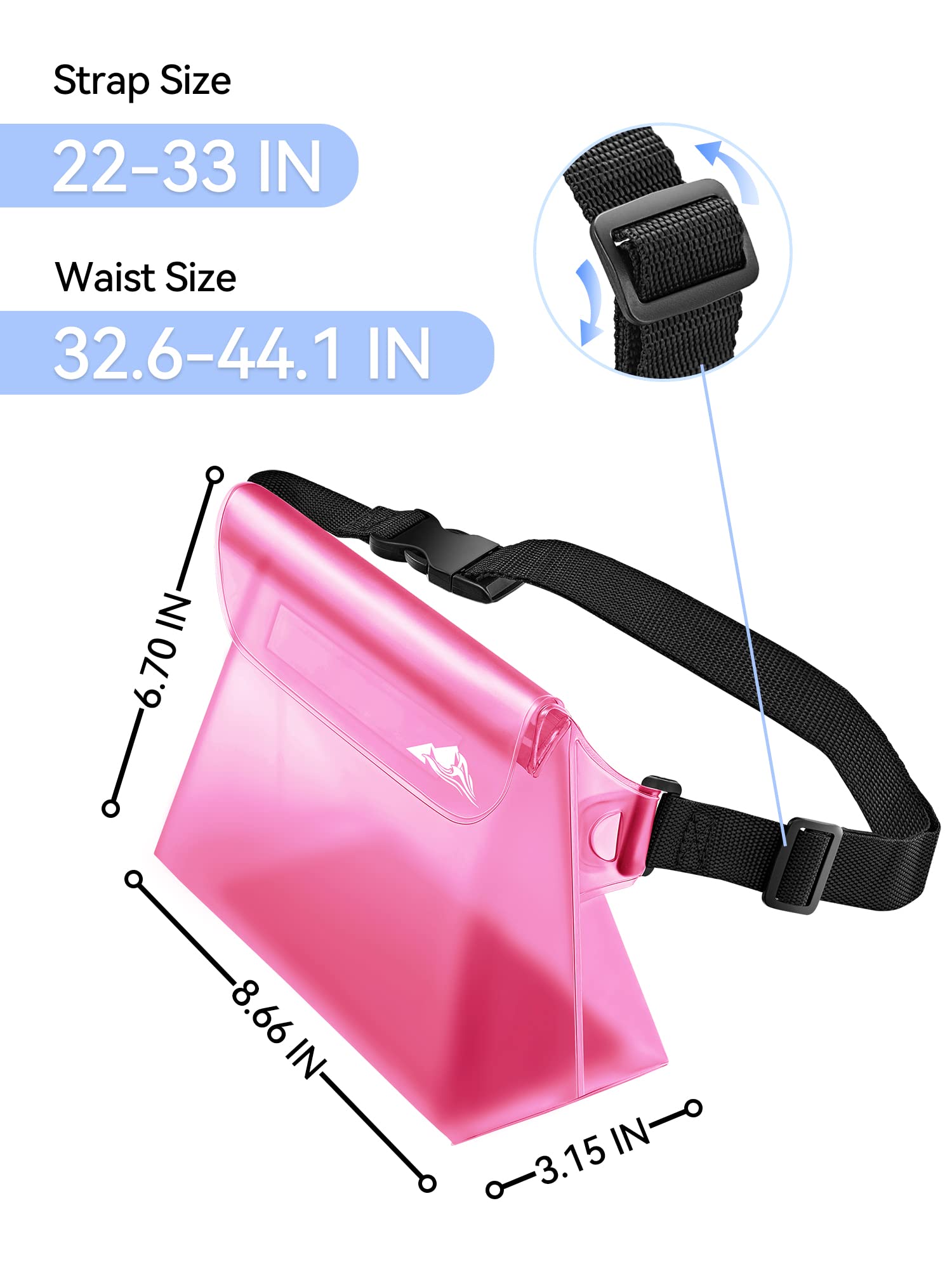 HEETA 2/3/4 Pack Waterproof Phone Pouch with Waist Strap - Touchscreen Dry Bag for iPhone & Samsung - Adjustable Belt for Kayaking, Swimming, Beach, Fishing & Water Sports - Keep Phone Safe While Surfing, Snorkeling & Boating