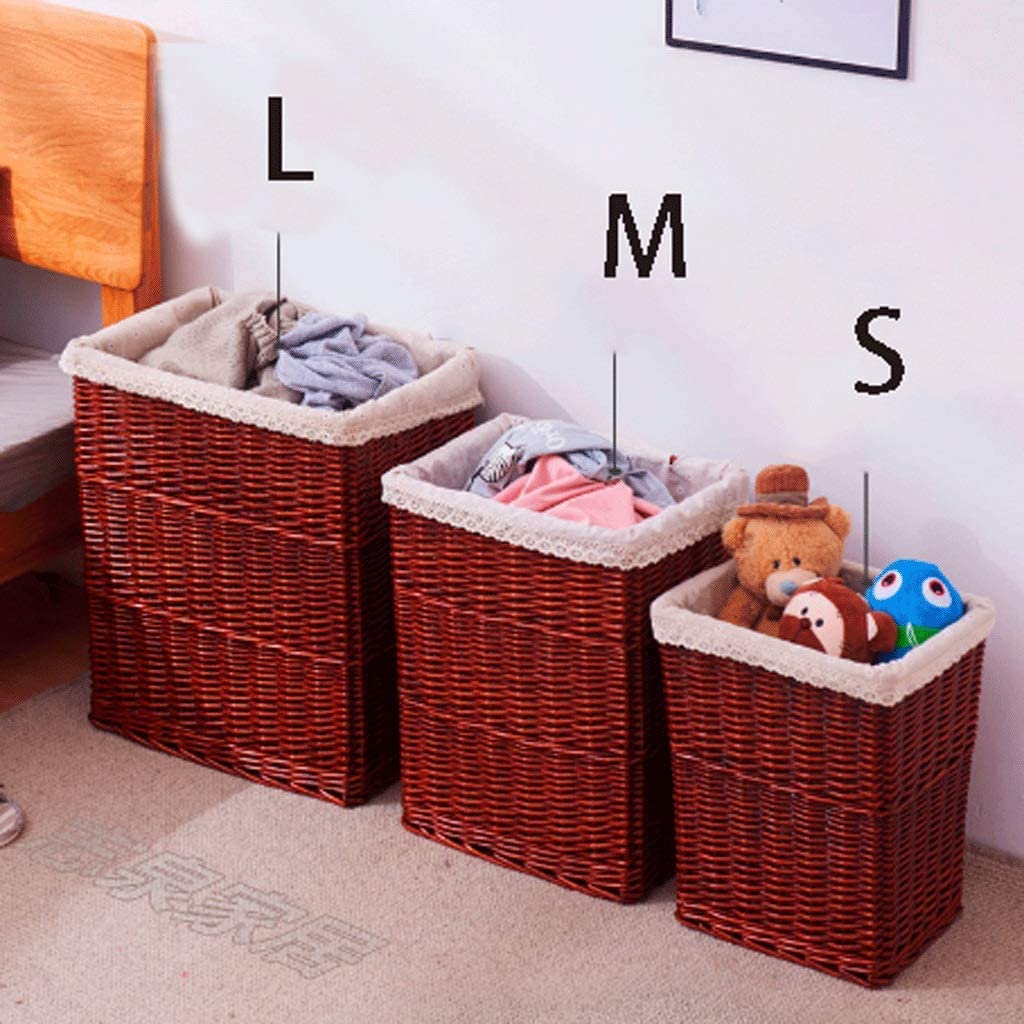 Wicker Laundry Basket with Lid & Handle - Foldable Dirty Clothes Hamper with Lining, Storage Organizer for Bathroom, Bedroom, or Laundry Room | Perfect for Home Organization & Space Saving