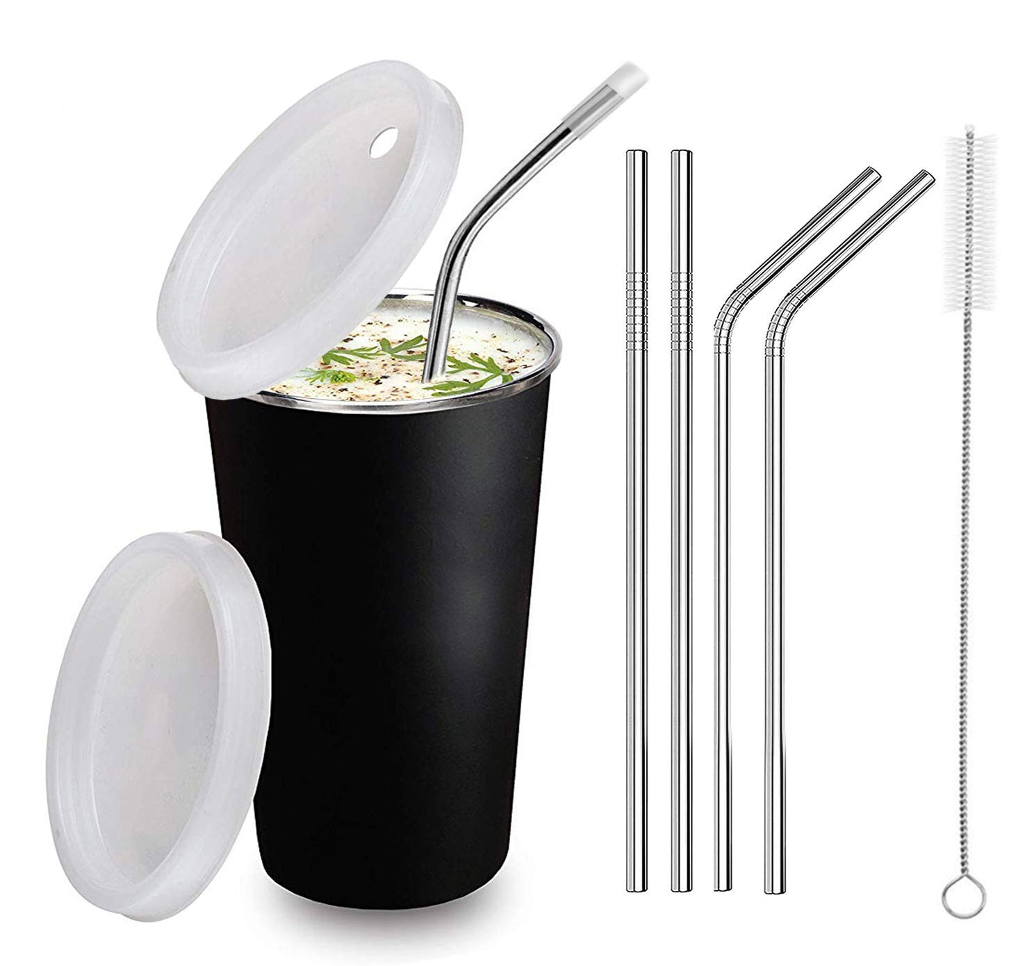 Stainless Steel Baby Sipper with Straw - Kids & Adults for Milk, Travel