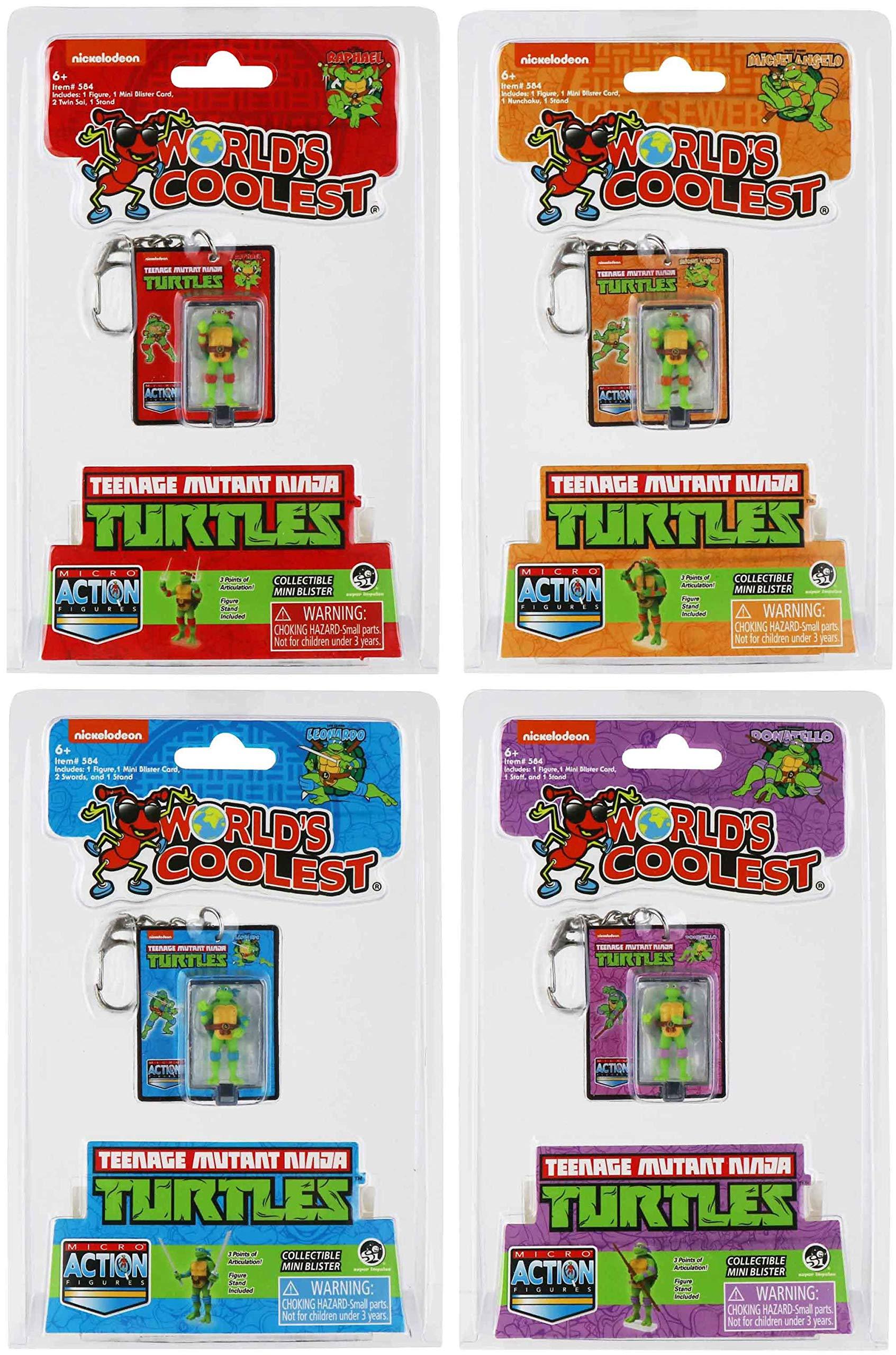World's Smallest Teenage Mutant Ninja Turtles Action Figures - Mini Collectible TMNT Toys for Kids & Adults - Perfect for Display, Gifts & Play Scenes
