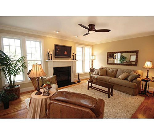 Minka-Aire F474-ORB Concept II 52 Inch Flush Mount Ceiling Fan with Light Kit & Remote Control in Oil Rubbed Bronze - Perfect for Bedroom, Living Room & Indoor Spaces