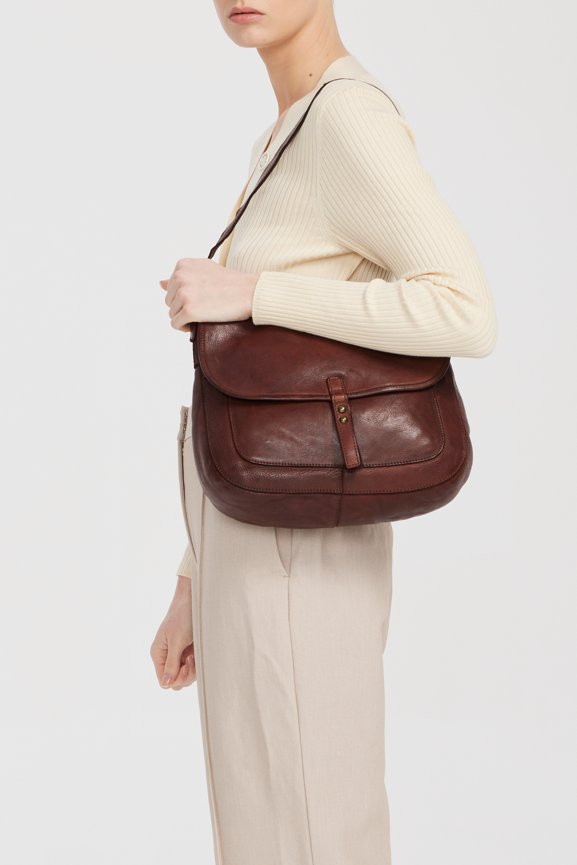 Ari Leather Stud Satchel Bag for Women - Stylish Crossbody Purse with Studded Detailing, Perfect for Work, Travel & Everyday Use