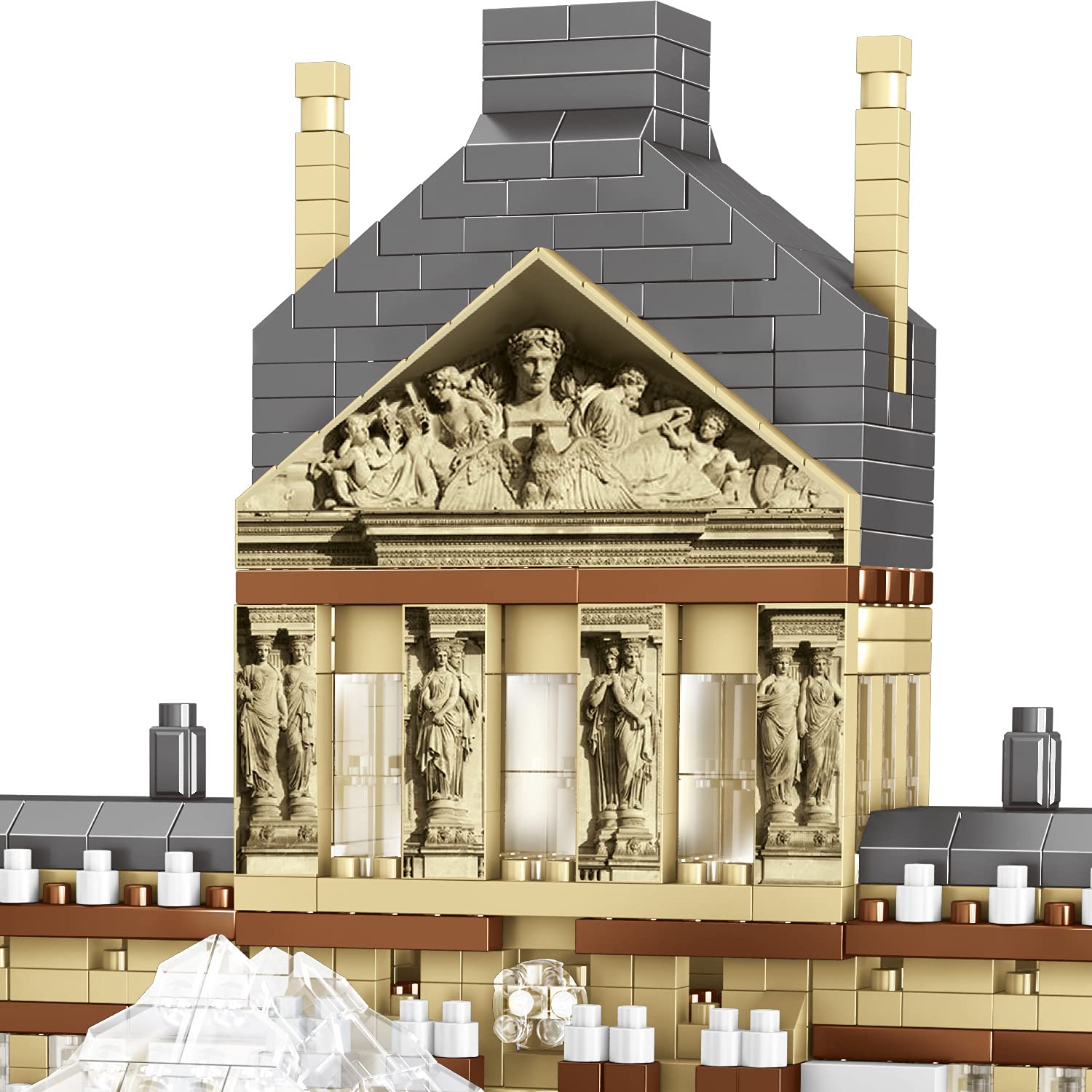 Paris Louvre Museum Building Blocks Set (3377Pcs) - Famous World Architecture Educational Toy for Kids & Adults - Creative STEM Learning & Home Decor Display
