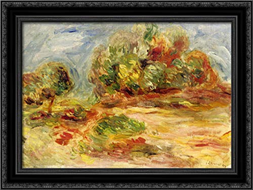 Pierre Auguste Renoir Cagnes Landscape 24x18 Black Ornate Wood Framed Canvas Art - Perfect for Living Room, Bedroom & Office Wall Decor
