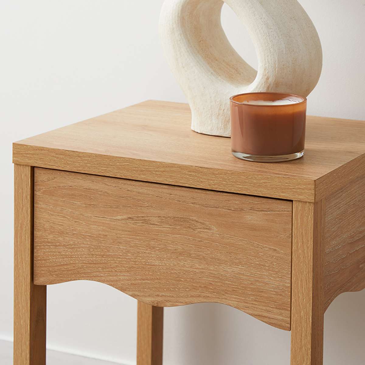 Malena Bedside Table - Natural Wood Nightstand for Bedroom, Living Room & Office - Perfect for Storage & Decor
