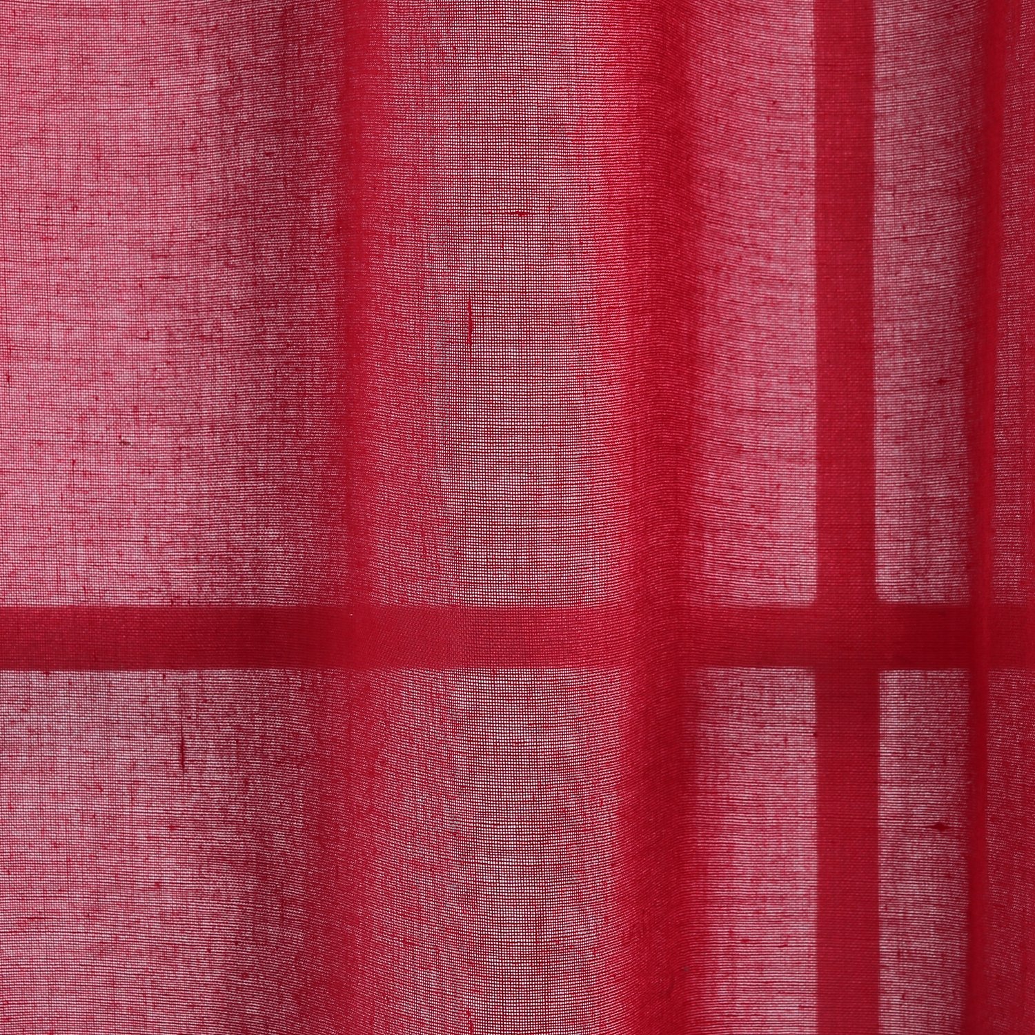 Deconovo Sheer Curtains 52x95 Inches - Light Filtering Red Window Drapes for Living Room & Bedroom - Soft Voile Panels for Privacy & Sun Protection