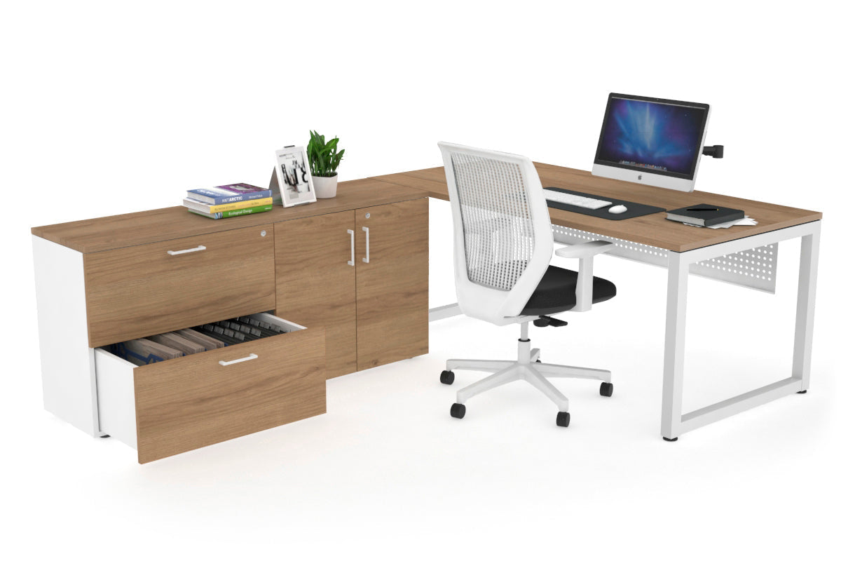 Quadro Loop Executive White Frame Desk [1600L x 700W] - Modern Office Furniture for Executive Workspaces & Home Offices