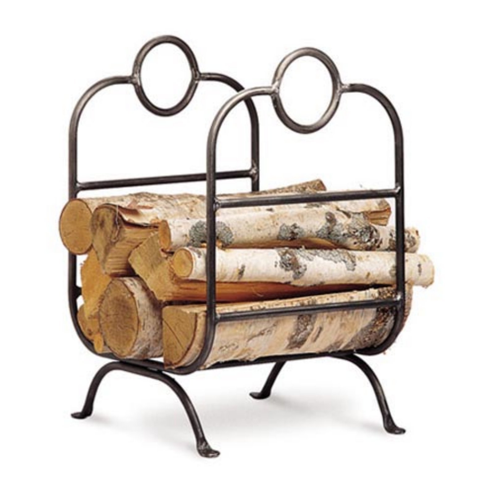 Pilgrim Forged Iron Firewood Log Rack - Heavy Duty Outdoor Firewood Holder for Fireplace, Wood Stove & Camping - Rust-Resistant Durable Log Storage Solution