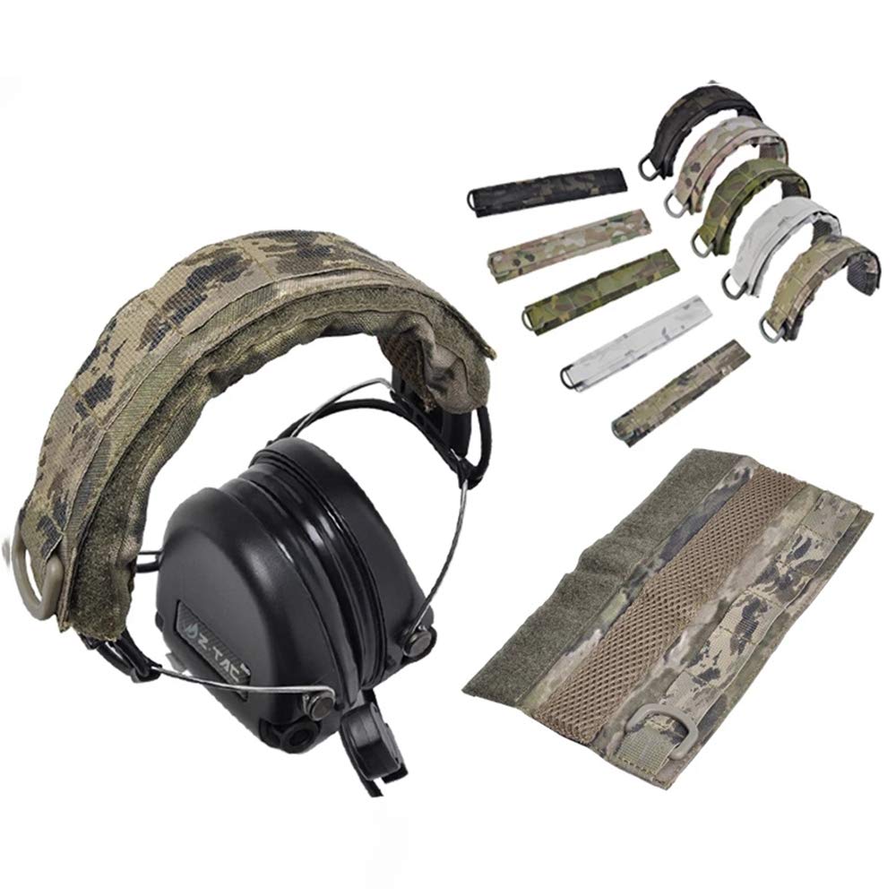 OPSMEN Tactical Headset Cover - Advanced Modular Molle Headband for Earmuffs & Headphones (Multicam) - Military, Shooting Range, Airsoft & Outdoor Activities Accessory