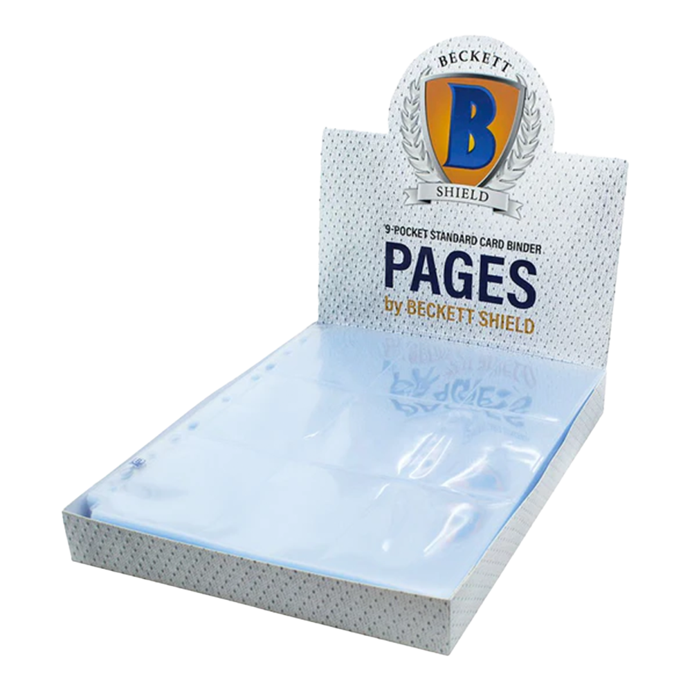 Beckett Shield 9-Pocket Standard Trading Card Binder Pages - Acid-Free & Archival Safe for Sports Cards, Pokemon, MTG - Perfect for Collectors & Card Storage Organization