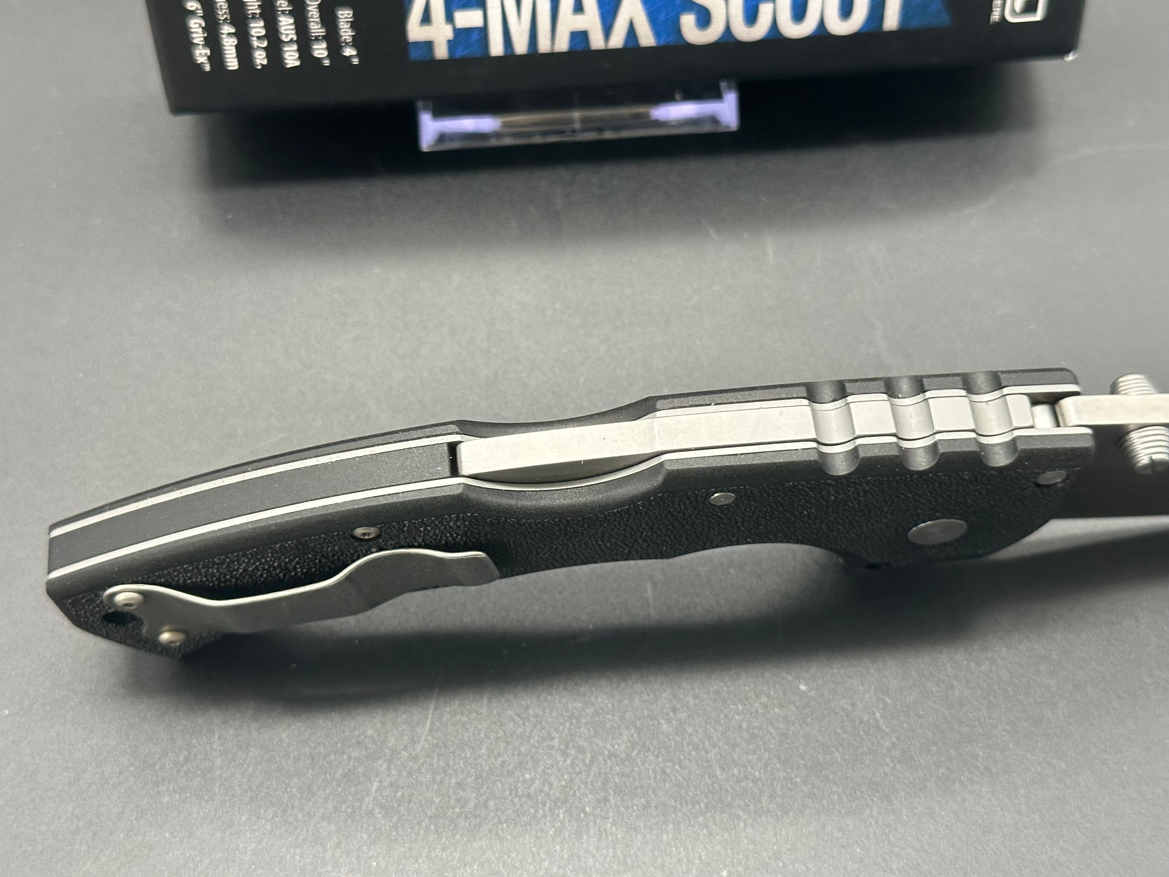 Cold Steel 4 Max Scout Folding Knife - Premium EDC Pocket Knife with High Carbon Steel Blade for Outdoor, Camping, Hunting & Survival Gear