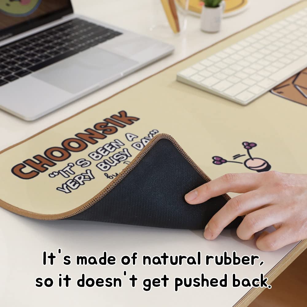 KAKAO FRIENDS Choonsik Gaming Mouse Pad - XXL Non-Slip Desk Mat for Keyboard & Mouse - Cute Cat Character Design for PC Gamers & Office Workstations